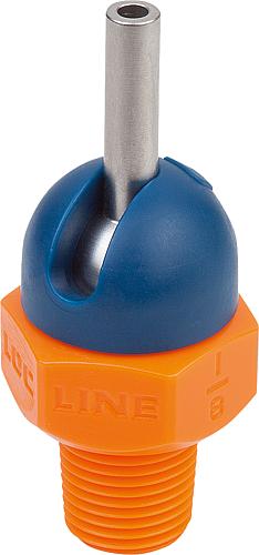HOCHDRUCKDÜSE, D1=R1/8, D=4,1, FORM:A, KUNSTSTOFF BLAU/ORANGE, KOMP:EDELSTAHL