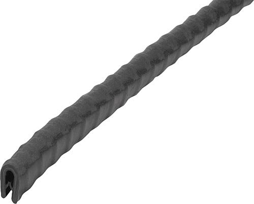 KANTENSCHUTZPROFIL OHNE DICHTUNG 50000X6X8, FORM:D, PVC SCHWARZ