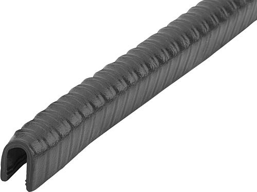 KANTENSCHUTZPROFIL OHNE DICHTUNG 50000X12X15, FORM:E, PVC SCHWARZ