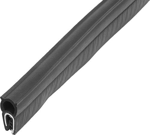KANTENSCHUTZ-DICHTPROFIL 50000X11X22, FORM:B, EPDM SCHWARZ, KOMP:EPDM L=50 METER