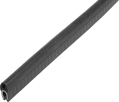 KANTENSCHUTZ-DICHTPROFIL 50000X6,5X15, FORM:E, PVC SCHWARZ, KOMP:EPDM L=50 METER