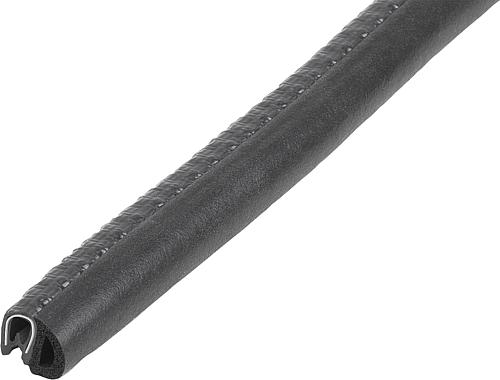 KANTENSCHUTZ-DICHTPROFIL 50000X7X10, FORM:F, PVC SCHWARZ, KOMP:EPDM L=50 METER