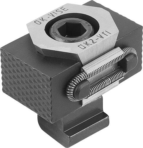 KEILSPANNER MIT BEARBEITUNGSZUGABE, B=56 FÜR T-NUT G=18, WERKZEUGSTAHL GEHÄRT...