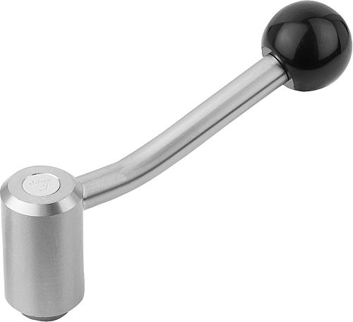SPANNHEBEL GR.4 M20, A=128,5, FORM:20°, EDELSTAHL 1.4305 BLANK, KOMP:KUNSTSTOFF