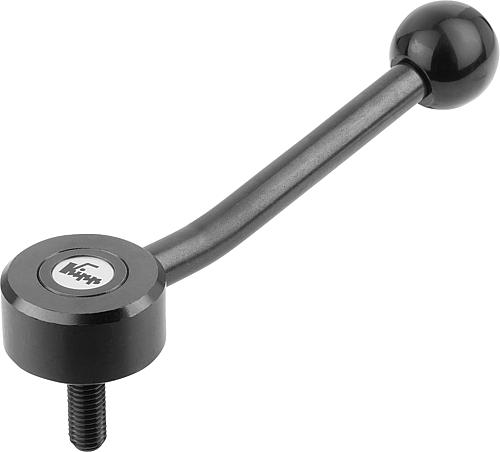 SPANNHEBEL FLACH GR.3 M16X60, A=145, FORM:15° STAHL, KOMP:KUNSTSTOFF