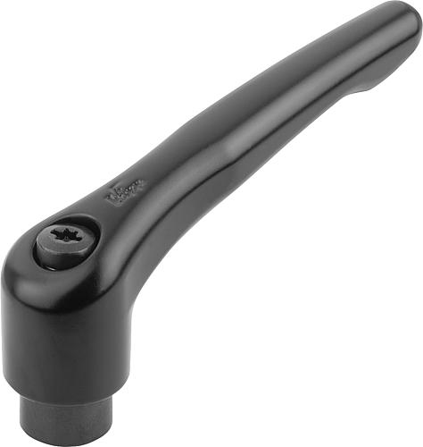 KLEMMHEBEL GR.9 M05, ZINK SCHWARZ RAL9005 SEIDENMATT, KOMP:STAHL BRÜNIERT