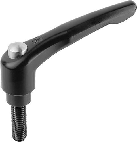 KLEMMHEBEL MIT SCHUTZKAPPE GR.3 3/8-16X60, ZINK SCHWARZ RAL9005 SEIDENMATT, K...