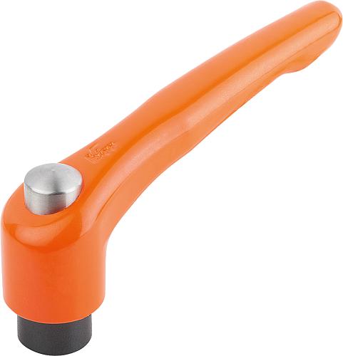 KLEMMHEBEL MIT SCHUTZKAPPE GR.3 M10, ZINK ORANGE RAL2004 SEIDENMATT, KOMP:STA...