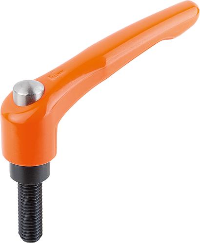 KLEMMHEBEL MIT SCHUTZKAPPE GR.3 M10X60, ZINK ORANGE RAL2004 SEIDENMATT, KOMP:...