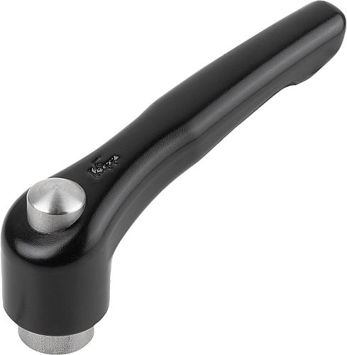 KLEMMHEBEL MIT SCHUTZKAPPE GR.3 3/8-16, ZINK SCHWARZ RAL9005 SEIDENMATT, KOMP...