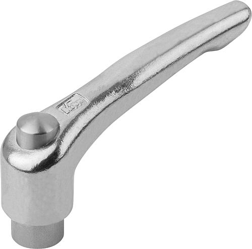 KLEMMHEBEL MIT SCHUTZKAPPE GR.3 3/8-16 EDELSTAHL, ELEKTROLYTISCH POLIERT, KOM...