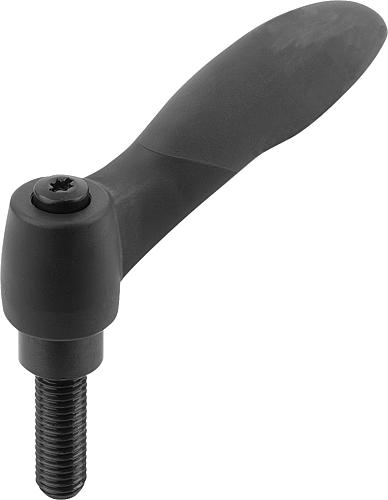 KLEMMHEBEL 2-KOMPONENTEN GR.3 M10X60 KUNSTSTOFF, SCHWARZGRAU RAL7021, KOMP:ST...