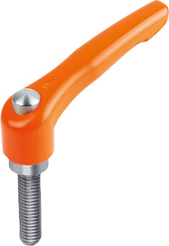 KLEMMHEBEL MIT SCHUTZKAPPE GR.3 M10X60, ZINK ORANGE RAL2004 KUNSTSTOFFBESCHIC...
