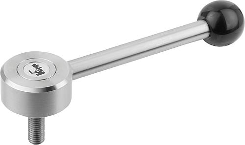 SPANNHEBEL FLACH GR.3 M16X60, A=148, FORM:0° EDELSTAHL 1.4305, KOMP:KUNSTSTOFF