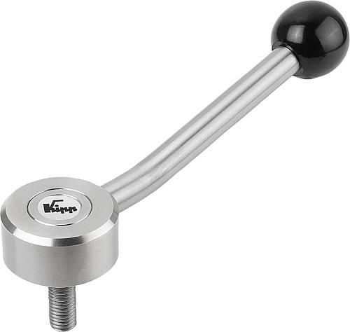 SPANNHEBEL FLACH GR.3 M16X60, A=145, FORM:15° EDELSTAHL 1.4305, KOMP:KUNSTSTOFF