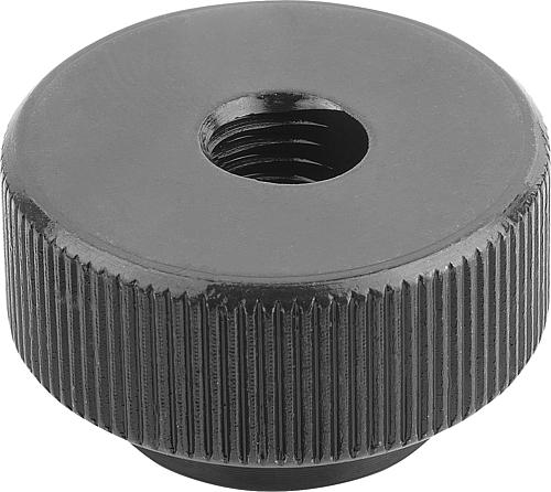 RÄNDELMUTTER MIT SCHNELLSPANNFUNKTION M12, D1=40, H=24, VERGÜTUNGSSTAHL BRÜNIERT