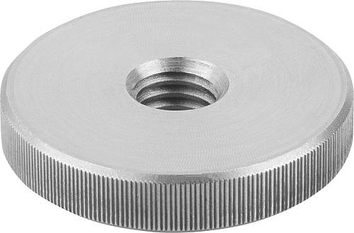 RÄNDELMUTTER FLACH D=M12 D1=36 H=10, EDELSTAHL BLANK
