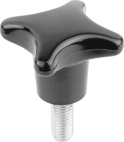 KREUZGRIFF ÄHNLICH DIN6335 M12X60, D1=63, H=40, FORM:L, DUROPLAST SCHWARZ HOC...