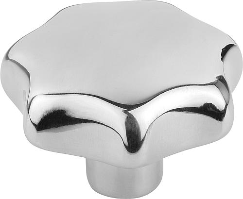 STERNGRIFF, FORM:E DIN6336 D=1/2-13, D1=63, H=42, EDELSTAHL POLIERT
