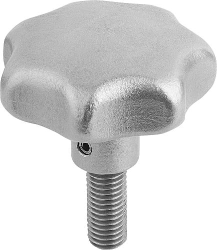 STERNGRIFF, FORM:L DIN6336 3/8-16X50, D1=50, H=34, EDELSTAHL GESTRAHLT, KOMP:...