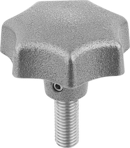 STERNGRIFF D=M12X60, D1=63 H=40, FORM:L, GRAUGUSS KOMP:EDELSTAHL