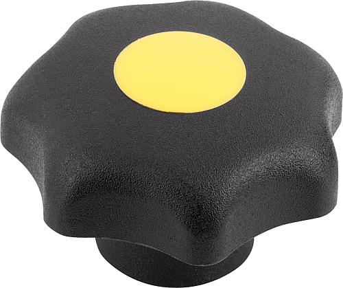 STERNGRIFF ÄHNLICH DIN6336 PASSBOHRUNG D=0,5, D1=63, FORM:H, THERMOPLAST SCHW...