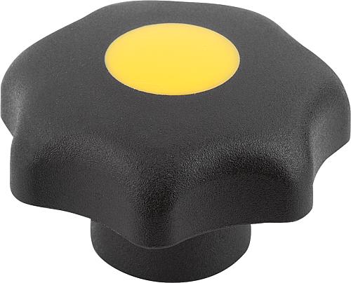 STERNGRIFF ÄHNLICH DIN6336 PASSBOHRUNG D=0,5, D1=63, FORM:G, THERMOPLAST SCHW...