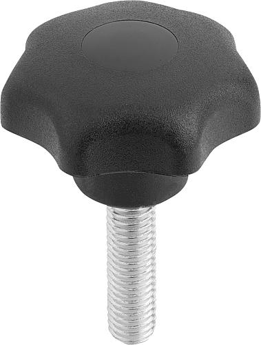 STERNGRIFF ÄHNLICH DIN6336 D=1/2-13X60, D1=50, FORM:L, THERMOPLAST SCHWARZ, K...