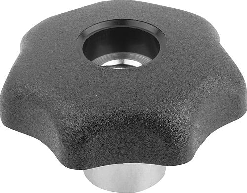 STERNGRIFF MIT SCHNELLSPANNFUNKTION D=M12 D1=63 H=39,3 THERMOPLAST, SCHWARZ, ...