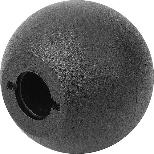KUGELKNOPF DIN319 ERWEITERT D1=40, FORM:M BOHRUNG KONISCH D=12, THERMOPLAST S...