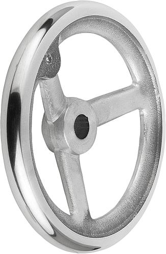 HANDRAD DIN950, D1=500 PASSBOHRUNG D2=1, ALUMINIUM, OHNE GRIFF