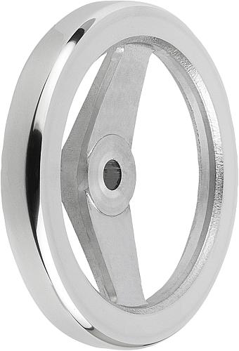 2-SPEICHENHANDRAD D1=250 PASSBOHRUNG D2=0,875, ALUMINIUM, OHNE GRIFF