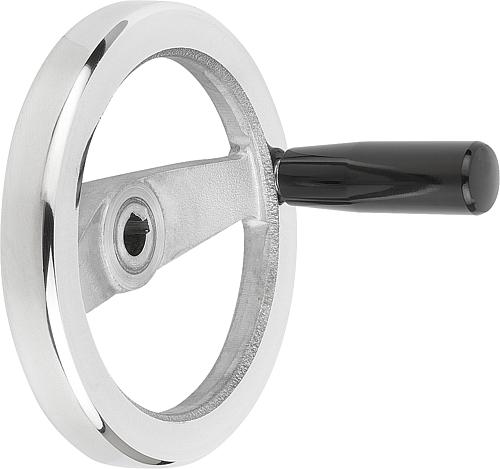 2-SPEICHENHANDRAD D1=250 PASSBOHRUNG MIT NUT D2=26H7, B3=8, T=29,3, ALUMINIUM...
