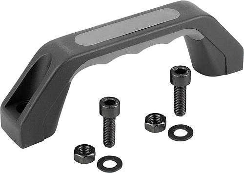 BÜGELGRIFF MIT SOFT-INNENFLÄCHE, A=150, L=178, D=M08x25, THERMOPLAST SCHWARZ,...