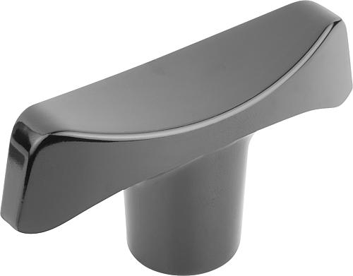 T-GRIFF D=M12, A=90, B=28, H=49,6, FORM:K DUROPLAST, SCHWARZ HOCHGLANZPOLIERT...