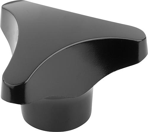 DREISTERNGRIFF HOHER BUND D=M10 D1=62 H=35, FORM:K DUROPLAST, SCHWARZ, KOMP:E...