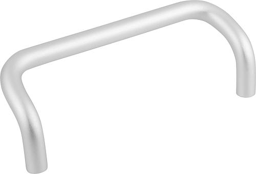 BÜGELGRIFF ABGEWINKELT A=180, L=190, D=M05, H=45, ALUMINIUM NATUR ELOXIERT