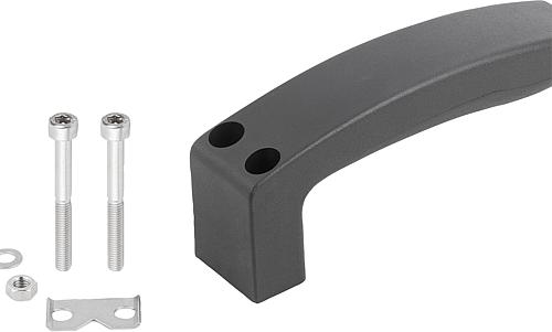 BÜGELGRIFF EINSEITIG, A=20, L=156, D=M06X55 THERMOPLAST KOMP:EDELSTAHL