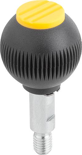 GRIFFKUGEL DREHBAR GR.4, D1=50 D=M12X20, THERMOPLAST SCHWARZGRAU RAL7021, KOM...