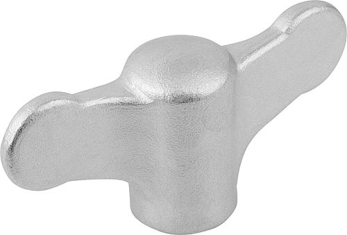 FLÜGELGRIFF D=M06 A=38 H=18 EDELSTAHL 1.4308 GESTRAHLT
