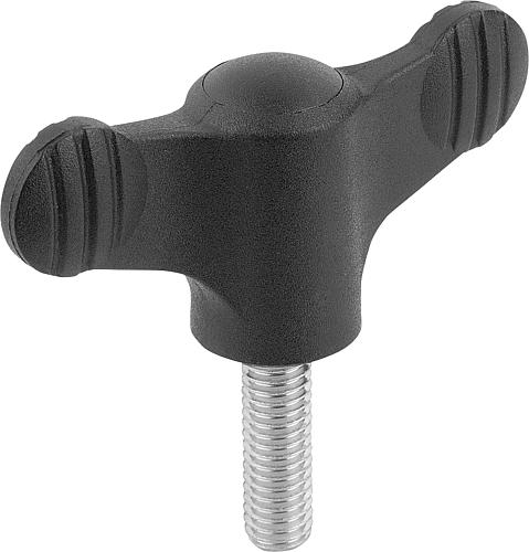 FLÜGELGRIFF ANTISTATISCH D=M06X20 A=50, H=24, FORM:L, THERMOPLAST SCHWARZ RA...