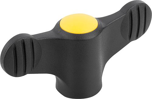 FLÜGELGRIFF D=M06 A=38, H=18, FORM:K MIT INNENGEWINDE, THERMOPLAST SCHWARZGRA...
