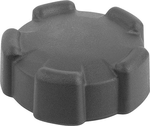 FÜNFSTERNGRIFF GR.3 D=M10 D1=50 H=25, FORM:K THERMOPLAST, KOMP:STAHL