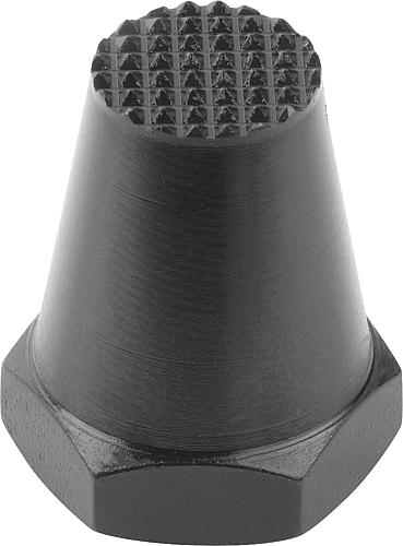 AUFLAGEBOLZEN, FORM:C GRF GERIFFELT, INNENGEWINDE D=M16, H=60, SW=24, VERGÜTU...