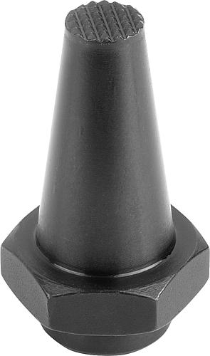 AUFLAGEBOLZEN MIT ZAPFEN, FORM:C GERIFFELT, INNENGEWINDE D=M16, H=60, SW=41, ...