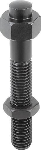 AUFLAGEBOLZEN VERSTELLBAR, MIT GEGENMUTTER, AUSSENGEWINDE D=M20, D1=20, H=110...