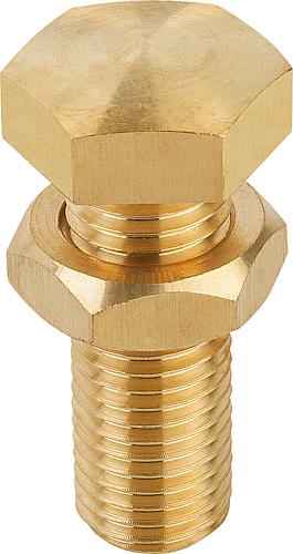 AUFLAGEBOLZEN M16X45, H=55, SW=24, MESSING BLANK
