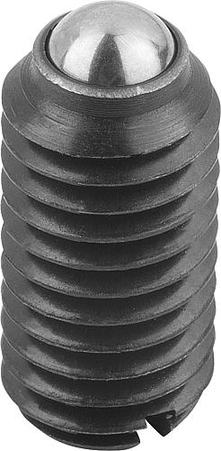 FEDERNDES DRUCKSTÜCK STANDARD FEDERKRAFT D=M20 L=30, STAHL, BRÜNIERT, KOMP:KU...