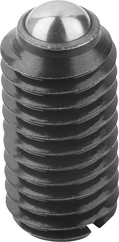 FEDERNDES DRUCKSTÜCK VERSTÄRKTE FEDERKRAFT D=M20 L=30, STAHL, KOMP:KUGEL AUS ...