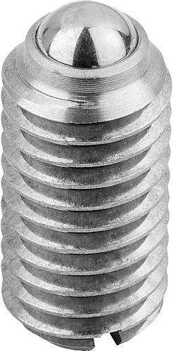FEDERNDES DRUCKSTÜCK STANDARD FEDERKRAFT D=M20 L=30, EDELSTAHL, KOMP:KUGEL AU...